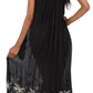 Sakkas Embroidered Palm Tree V-Neck Caftan Cotton Dress