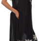 Sakkas Embroidered Palm Tree V-Neck Caftan Cotton Dress