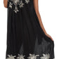 Sakkas Embroidered Palm Tree V-Neck Caftan Cotton Dress