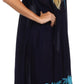 Sakkas Embroidered Palm Tree V-Neck Caftan Cotton Dress