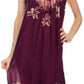 Sakkas Embroidered Palm Tree V-Neck Caftan Cotton Dress