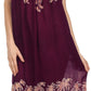 Sakkas Embroidered Palm Tree V-Neck Caftan Cotton Dress
