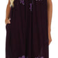 Sakkas Embroidered Palm Tree V-Neck Caftan Cotton Dress