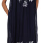 Sakkas Embroidered Palm Tree V-Neck Caftan Cotton Dress