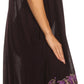 Sakkas Embroidered Palm Tree V-Neck Caftan Cotton Dress