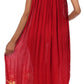Sakkas Embroidered Palm Tree V-Neck Caftan Cotton Dress