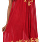 Sakkas Embroidered Palm Tree V-Neck Caftan Cotton Dress