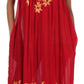 Sakkas Embroidered Palm Tree V-Neck Caftan Cotton Dress