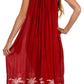 Sakkas Embroidered Palm Tree V-Neck Caftan Cotton Dress
