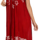 Sakkas Embroidered Palm Tree V-Neck Caftan Cotton Dress