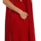 Sakkas Embroidered Palm Tree V-Neck Caftan Cotton Dress