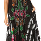 Sakkas Embroidered Painted Floral Cap Sleeve Rayon Dress