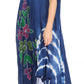 Sakkas Embroidered Painted Floral Cap Sleeve Rayon Dress