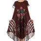 Sakkas Embroidered Painted Floral Cap Sleeve Rayon Dress