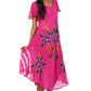 Sakkas Embroidered Painted Floral Cap Sleeve Rayon Dress