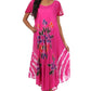 Sakkas Embroidered Painted Floral Cap Sleeve Rayon Dress