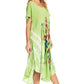 Sakkas Embroidered Painted Floral Cap Sleeve Rayon Dress