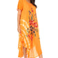 Sakkas Embroidered Painted Floral Cap Sleeve Rayon Dress