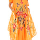 Sakkas Embroidered Painted Floral Cap Sleeve Rayon Dress
