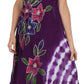 Sakkas Embroidered Painted Floral Cap Sleeve Rayon Dress