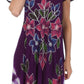 Sakkas Embroidered Painted Floral Cap Sleeve Rayon Dress