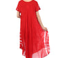 Sakkas Embroidered Painted Floral Cap Sleeve Rayon Dress