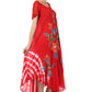 Sakkas Embroidered Painted Floral Cap Sleeve Rayon Dress
