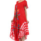 Sakkas Embroidered Painted Floral Cap Sleeve Rayon Dress