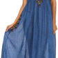 Sakkas Hoola Long Tall Full Length Tribal Printed Batik Tank Top Sleeveless Dress