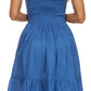 Sakkas Sequin Embroidered Smocked Bodice Knee Length Dress