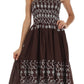 Sakkas Sequin Embroidered Smocked Bodice Knee Length Dress