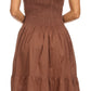 Sakkas Sequin Embroidered Smocked Bodice Knee Length Dress