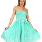 Sakkas Sequin Embroidered Smocked Bodice Knee Length Dress