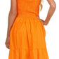 Sakkas Sequin Embroidered Smocked Bodice Knee Length Dress