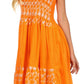 Sakkas Sequin Embroidered Smocked Bodice Knee Length Dress