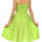 Sakkas Sequin Embroidered Smocked Bodice Knee Length Dress