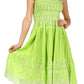 Sakkas Sequin Embroidered Smocked Bodice Knee Length Dress