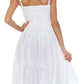 Sakkas Sequin Embroidered Smocked Bodice Knee Length Dress