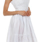 Sakkas Sequin Embroidered Smocked Bodice Knee Length Dress