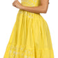 Sakkas Sequin Embroidered Smocked Bodice Knee Length Dress