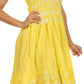Sakkas Sequin Embroidered Smocked Bodice Knee Length Dress