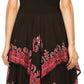 Sakkas Batik Smocked Bodice Handkerchief Hem Dress