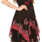 Sakkas Batik Smocked Bodice Handkerchief Hem Dress