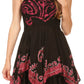 Sakkas Batik Smocked Bodice Handkerchief Hem Dress