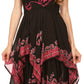 Sakkas Batik Smocked Bodice Handkerchief Hem Dress