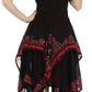 Sakkas Batik Smocked Bodice Handkerchief Hem Dress