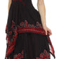 Sakkas Batik Smocked Bodice Handkerchief Hem Dress