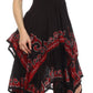Sakkas Batik Smocked Bodice Handkerchief Hem Dress