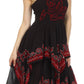 Sakkas Batik Smocked Bodice Handkerchief Hem Dress