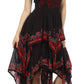 Sakkas Batik Smocked Bodice Handkerchief Hem Dress